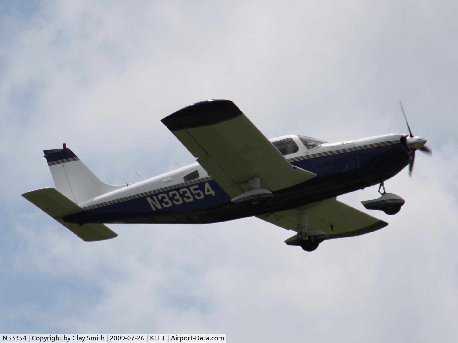 N33354, 1975 Piper PA-32-300 Cherokee Six Cherokee Six C/N 32-7540095, Photo taken just after takeoff.  Passenger is visible.