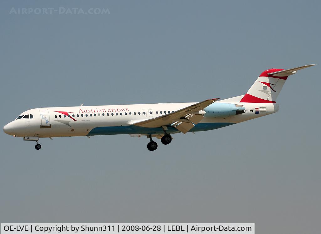 OE-LVE, 1994 Fokker 100 (F-28-0100) C/N 11499, Landing rwy 25R
