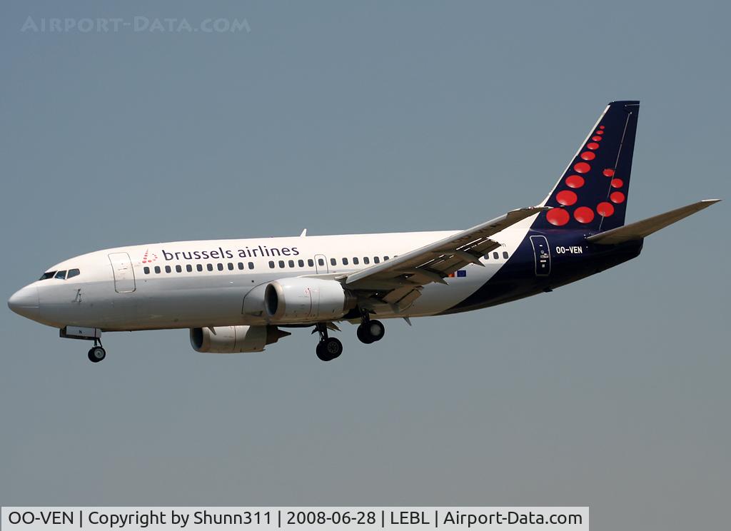 OO-VEN, 1998 Boeing 737-36N C/N 28586, Landing rwy 25R