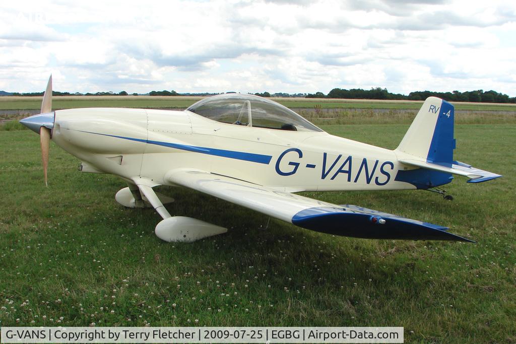 G-VANS, 1987 Vans RV-4 C/N 355, Vans RV-4 at Leicester on 2009 Homebuild Fly-In day