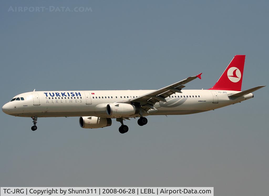 TC-JRG, 2007 Airbus A321-231 C/N 3283, Landing rwy 25R