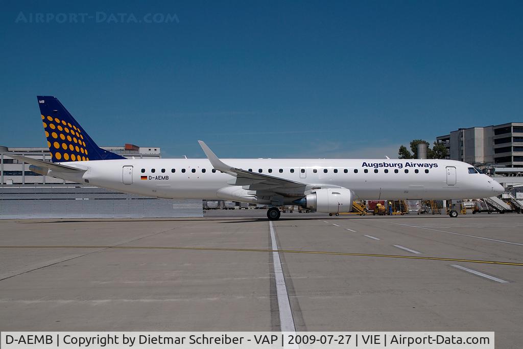 D-AEMB, 2009 Embraer 195LR (ERJ-190-200LR) C/N 19000297, Augsburg Airways Embraer 195