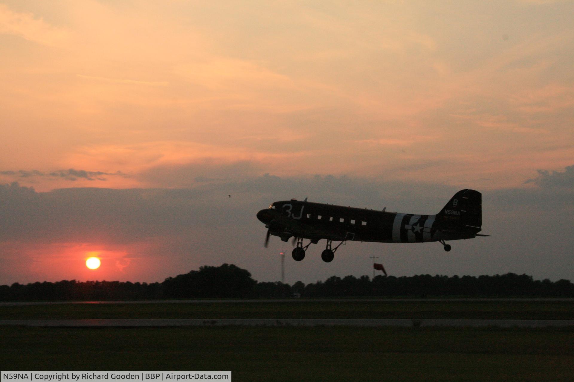 N59NA, 1942 Douglas C-47 Dakota 4 C/N 9043, Taking off  at Marlboro County Airport