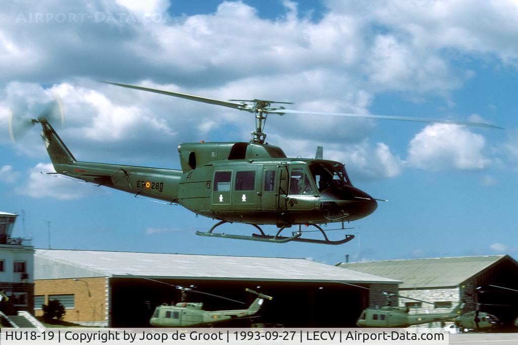 HU18-19, Agusta AB-212 C/N 5722, A busy day at the main helicopter base of the Spanish Army.
