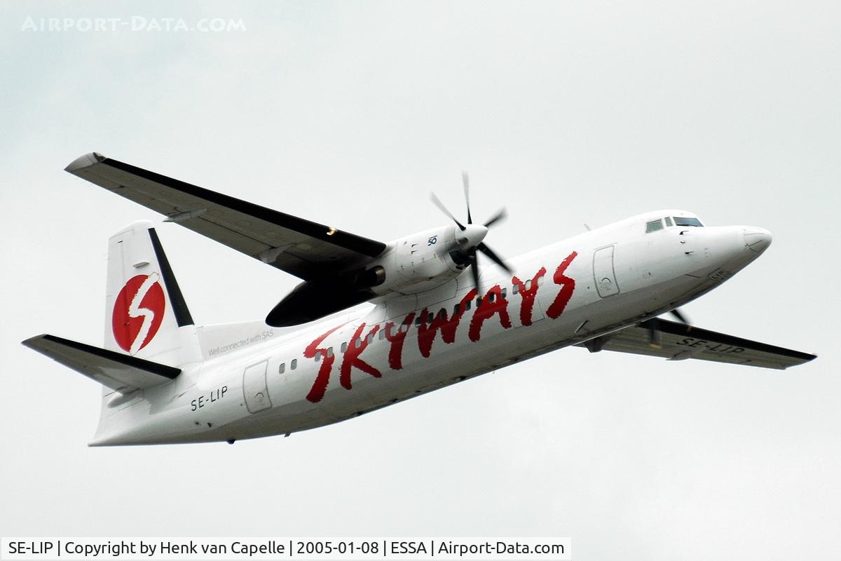 SE-LIP, 1989 Fokker F-27-500 Friendship C/N 20147, Skyways Fokker 50 on a domestic flight in Sweden.