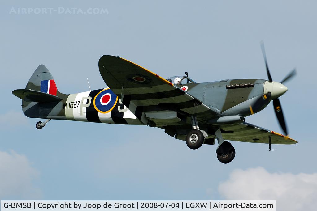 G-BMSB, 1943 Supermarine 361 Spitfire T.IX C/N CBAF.7722, Arrival for the Waddington air day.