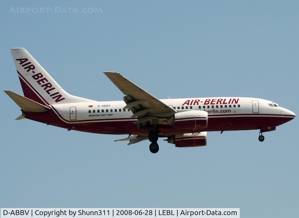 D-ABBV, 2001 Boeing 737-7Q8 C/N 30629, Landing rwy 25R
