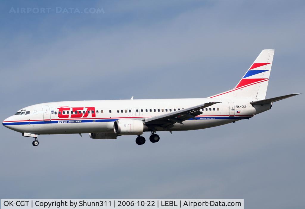 OK-CGT, 1996 Boeing 737-46M C/N 28549, Landing rwy 25R
