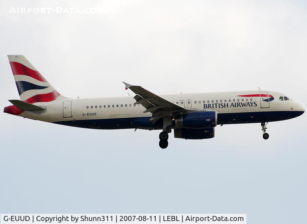 G-EUUD, 2002 Airbus A320-232 C/N 1760, Landing rwy 25R
