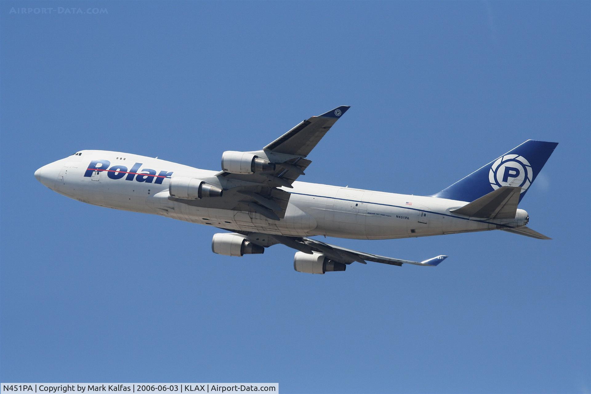 N451PA, 2000 Boeing 747-46NF C/N 30809, Polar Boeing 747-46NF, N451PA departing 25L KLAX.
