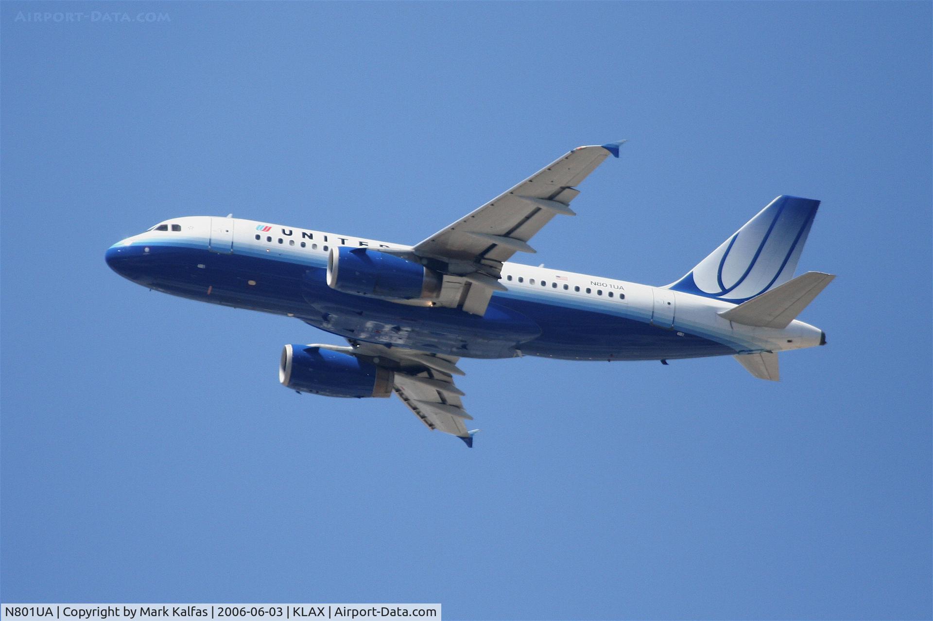 N801UA, 1997 Airbus A319-131 C/N 686, United Airlines A319-131, N801UA departing KLAX 25R.