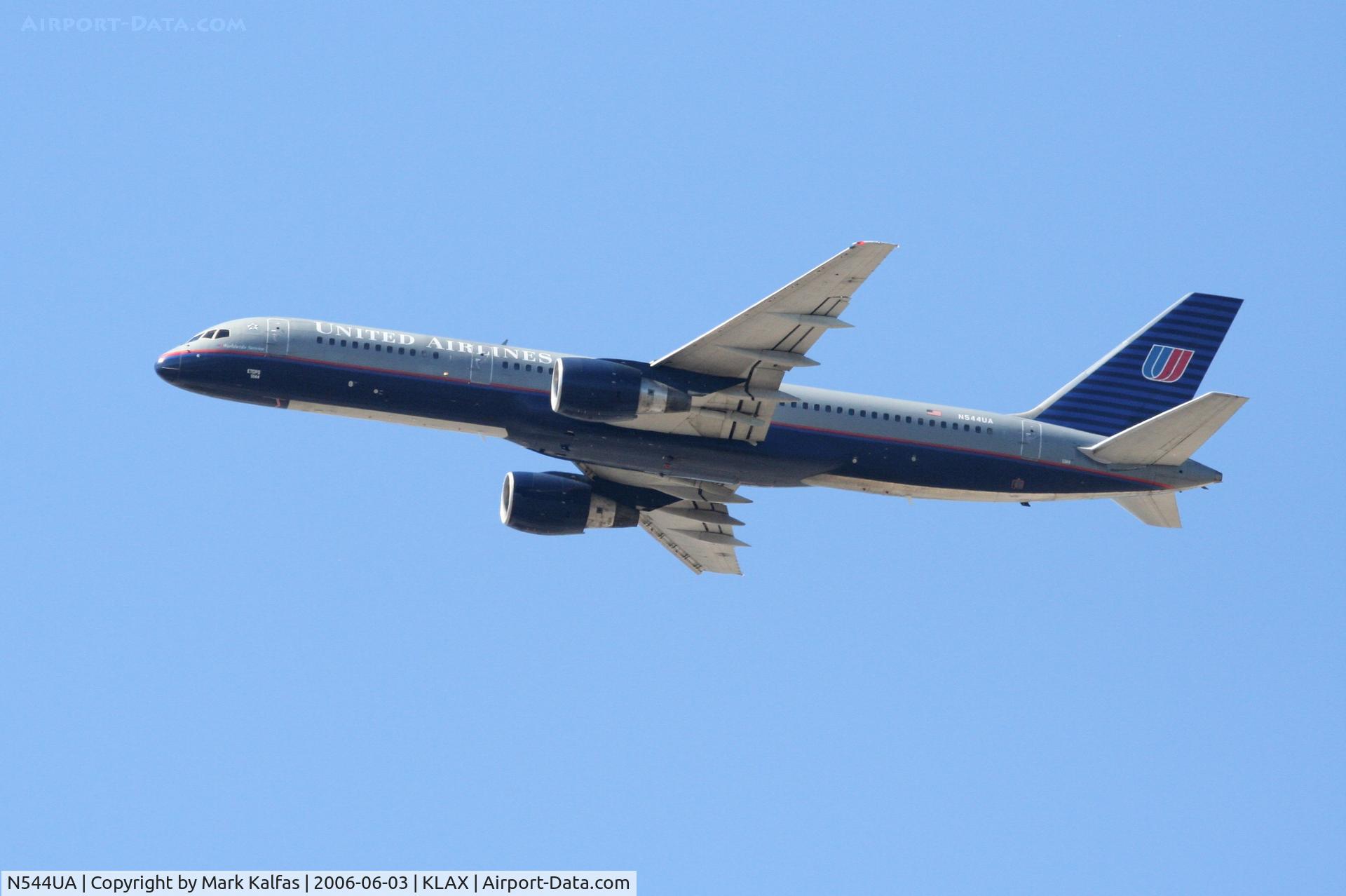 N544UA, 1991 Boeing 757-222 C/N 25322, united Airlines Boeing 757-222, N544UA departing KLAX 25R.