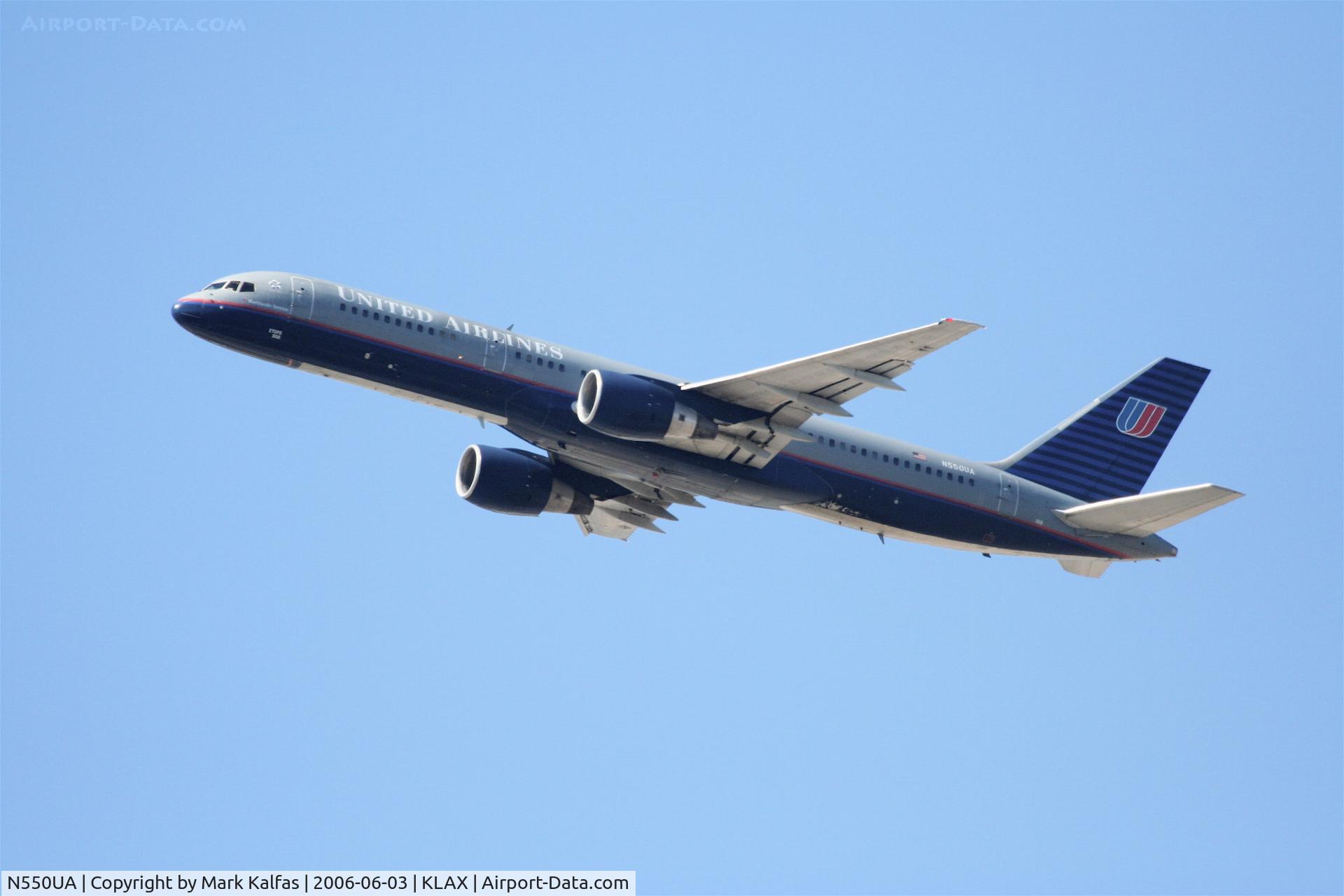 N550UA, 1992 Boeing 757-222 C/N 25398, United Airlines Boeing 757-222, N550UA departing KLAX 25R.