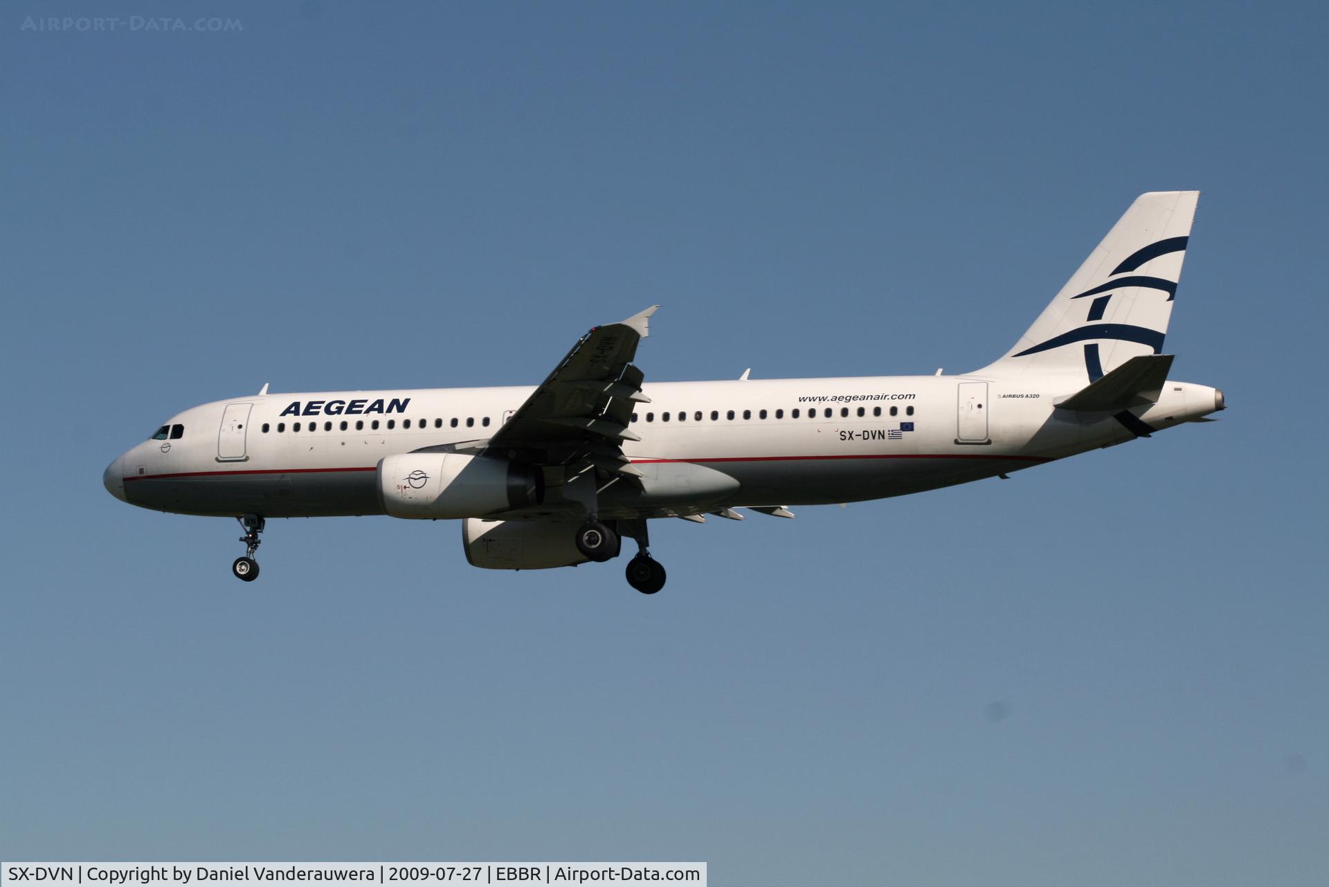 SX-DVN, 2008 Airbus A320-232 C/N 3478, flight A3 620 is descending to rwy 25L