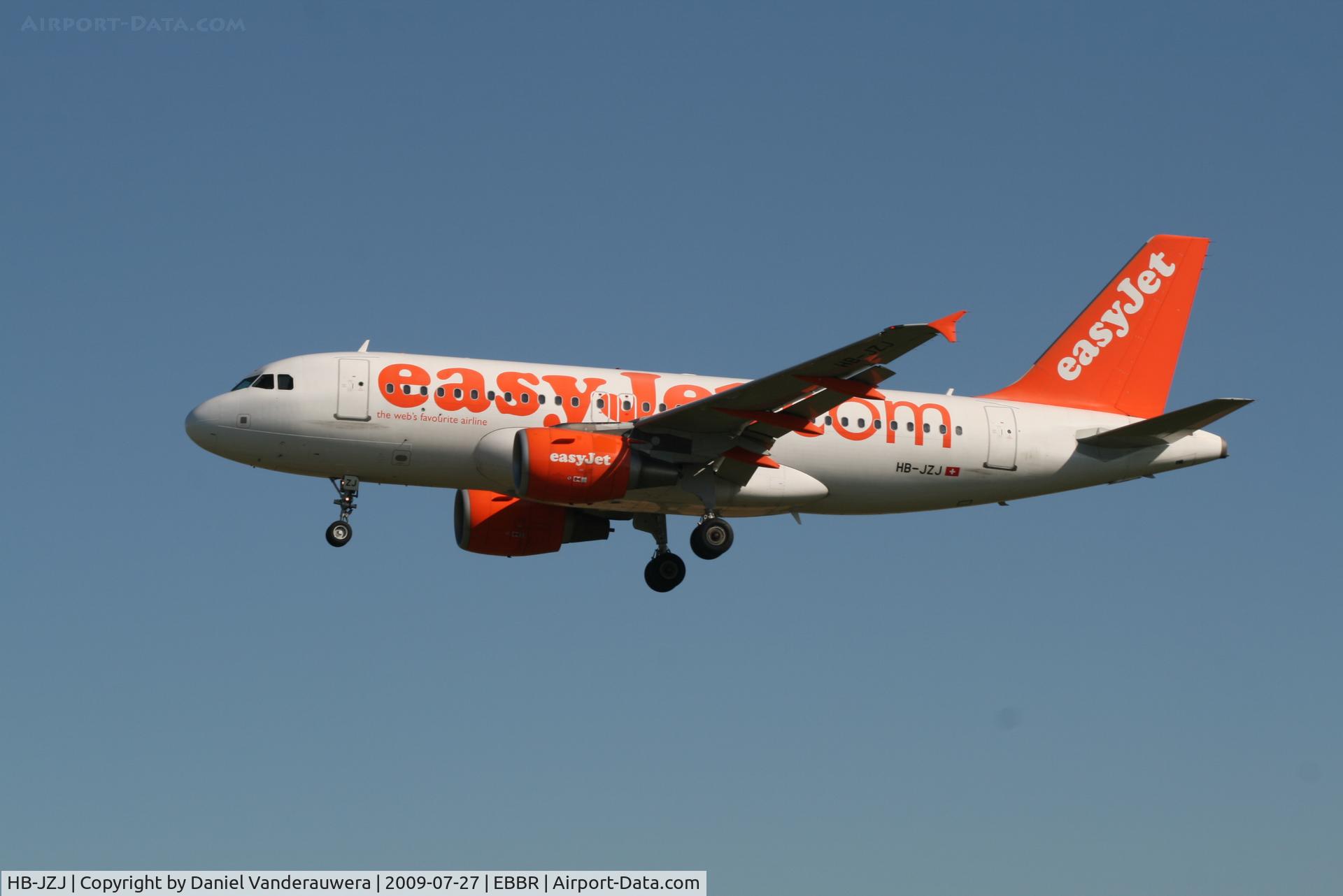 HB-JZJ, 2004 Airbus A319-111 C/N 2265, flight EZS1194 is descending to rwy 25L
