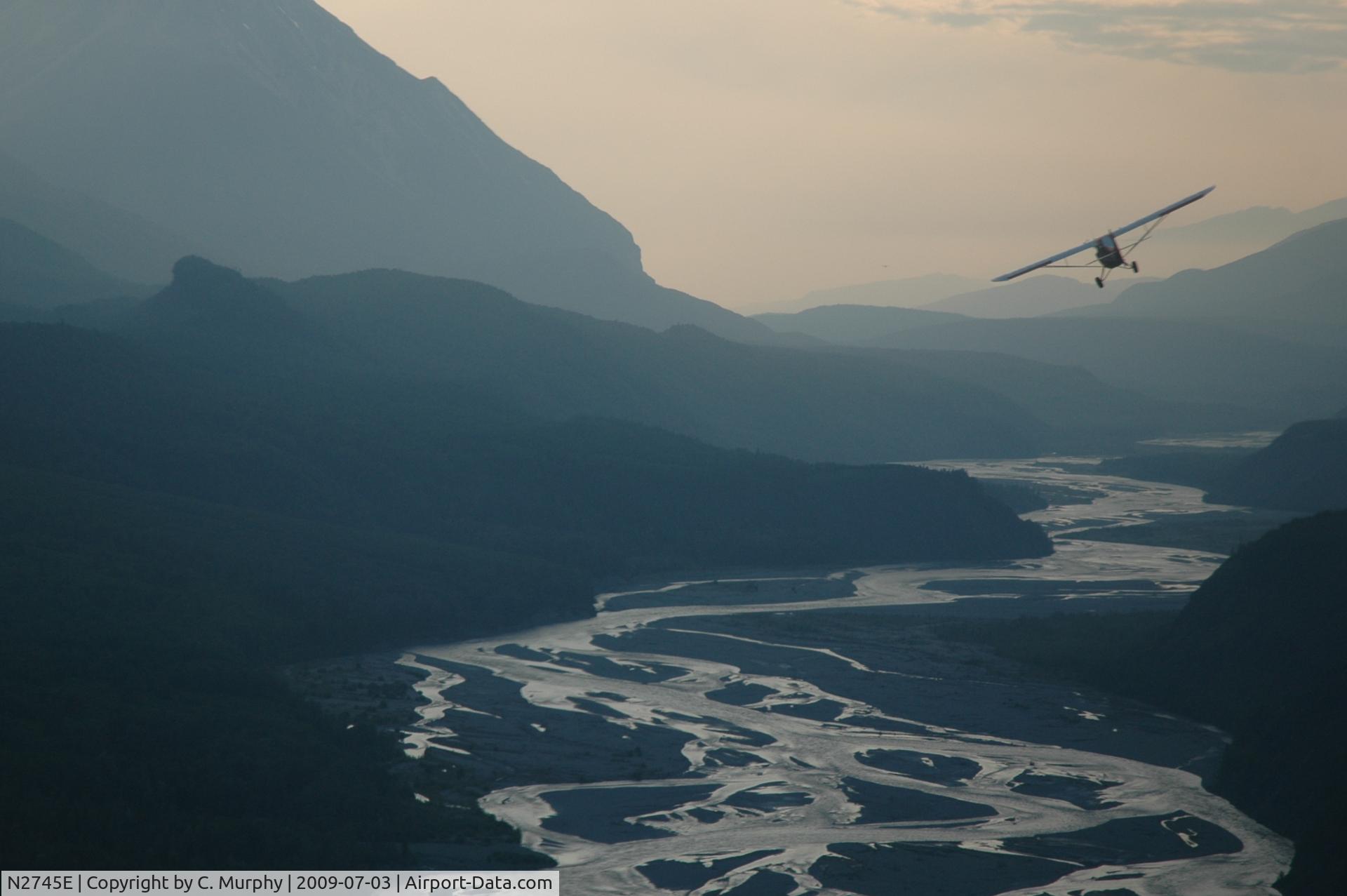 N2745E, 1946 Aeronca 7AC Champion C/N 7AC-6326, Flying near the Matanuska River