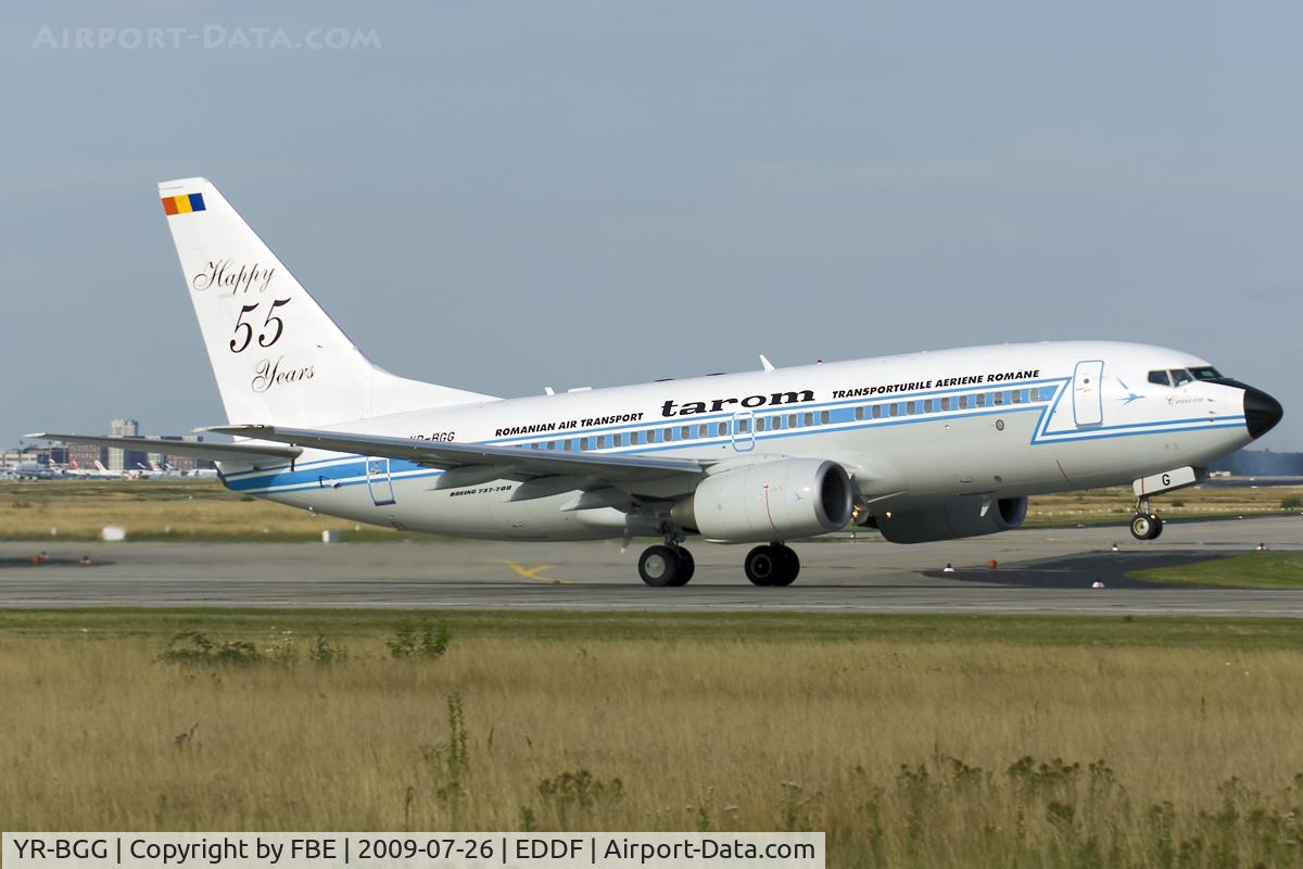 YR-BGG, 2001 Boeing 737-78J C/N 28442, Tarom B737-700 rotates at EDDF