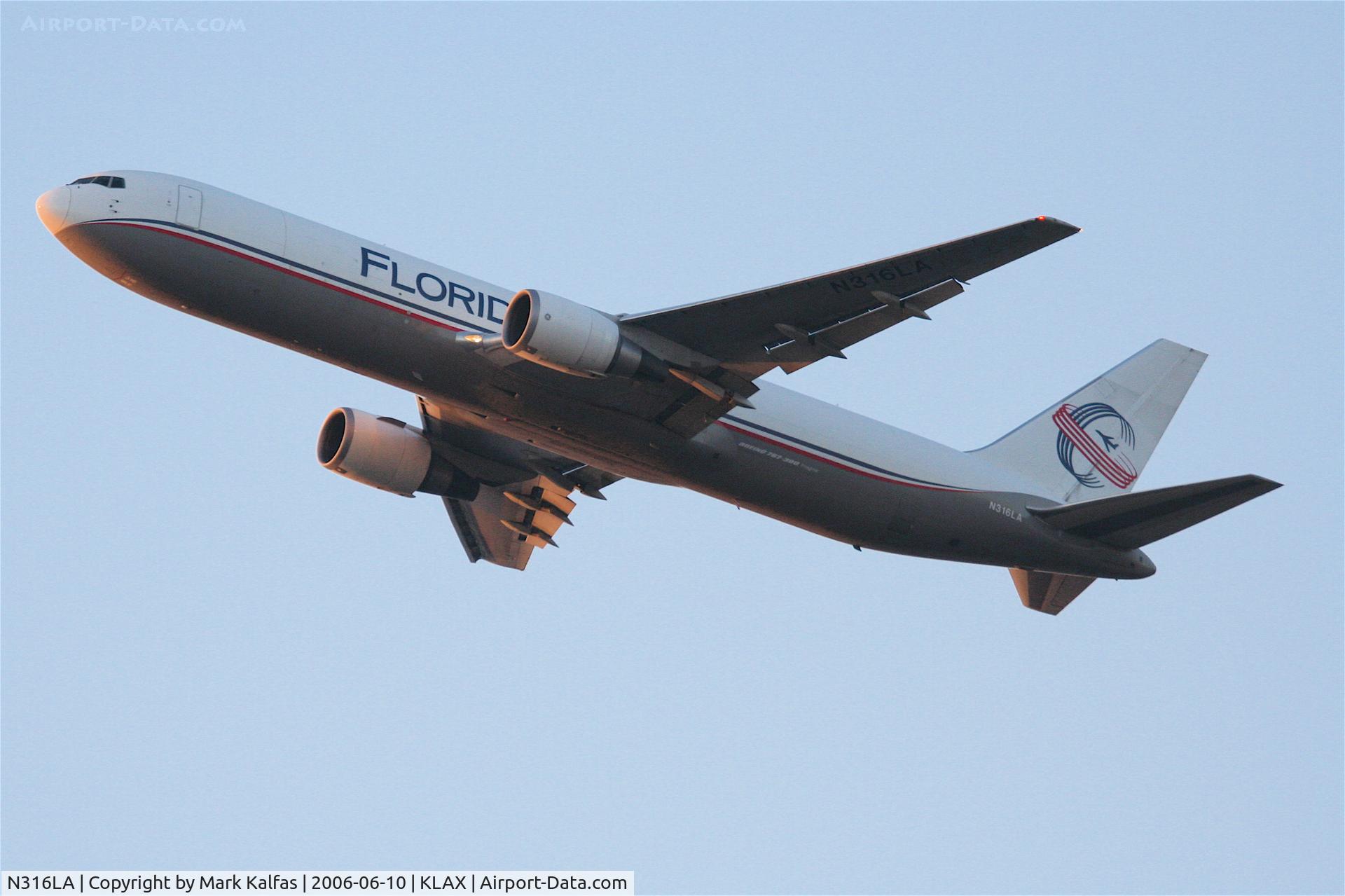 N316LA, 2001 Boeing 767-316F C/N 30842, Florida West Boeing 767-316F, N316LA departing KLAX 25L.