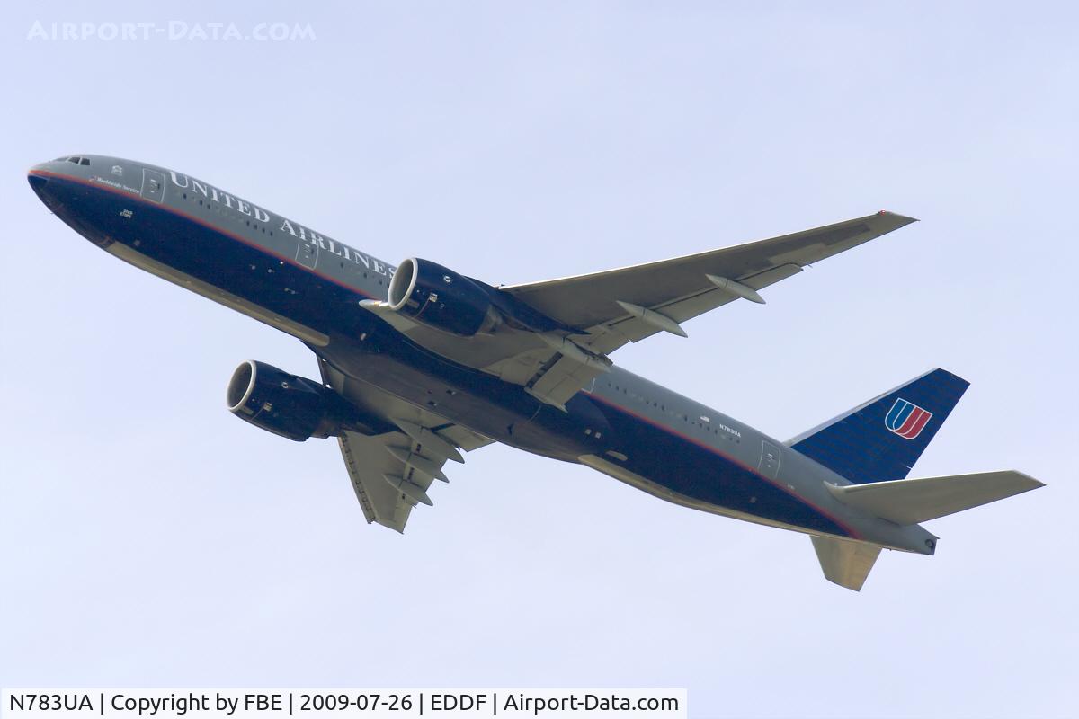 N783UA, 1997 Boeing 777-222/ER C/N 26950, departing EDDF