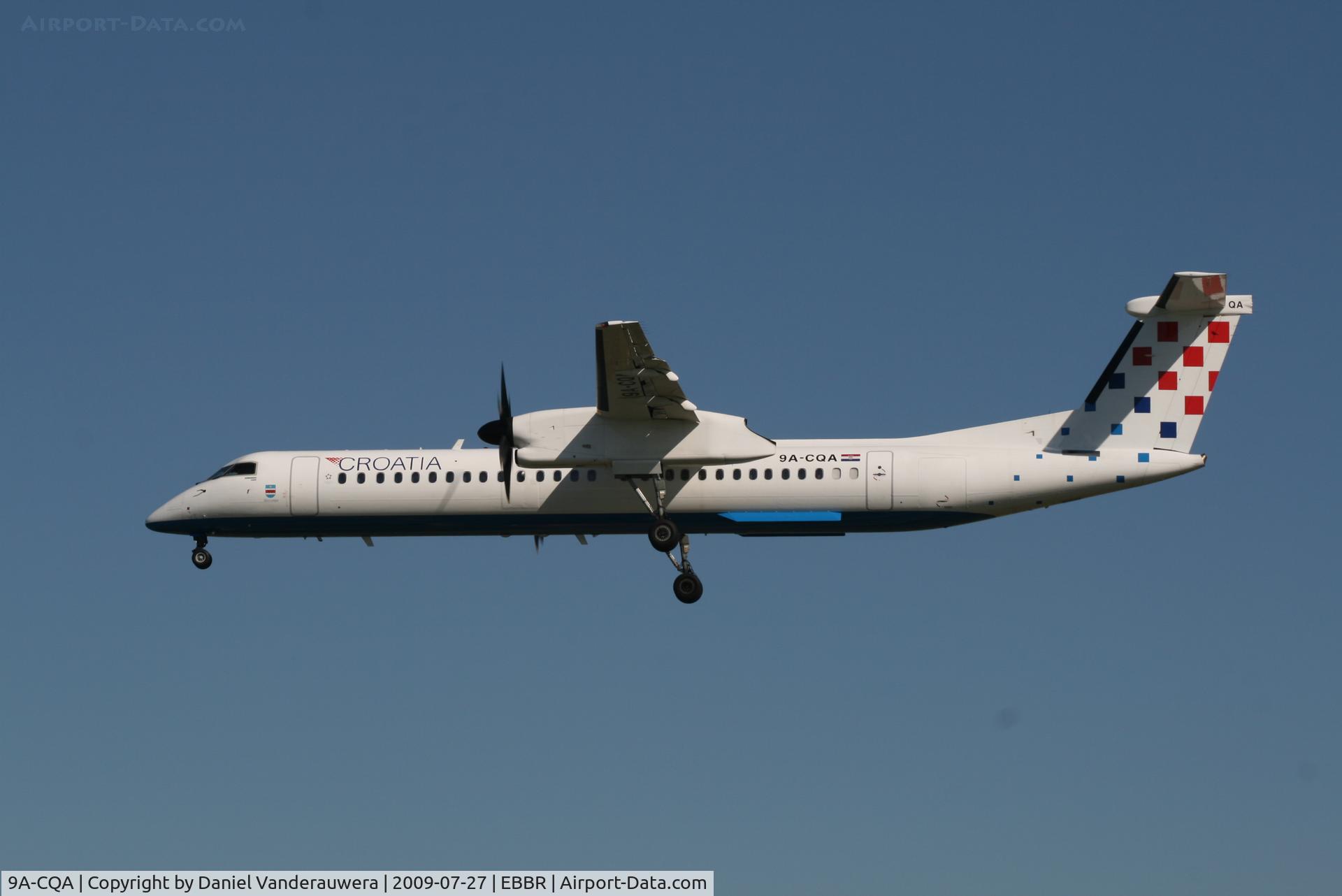 9A-CQA, 2008 De Havilland Canada DHC-8-402Q Dash 8 C/N 4205, arrival of flight OU456 to rwy 25L