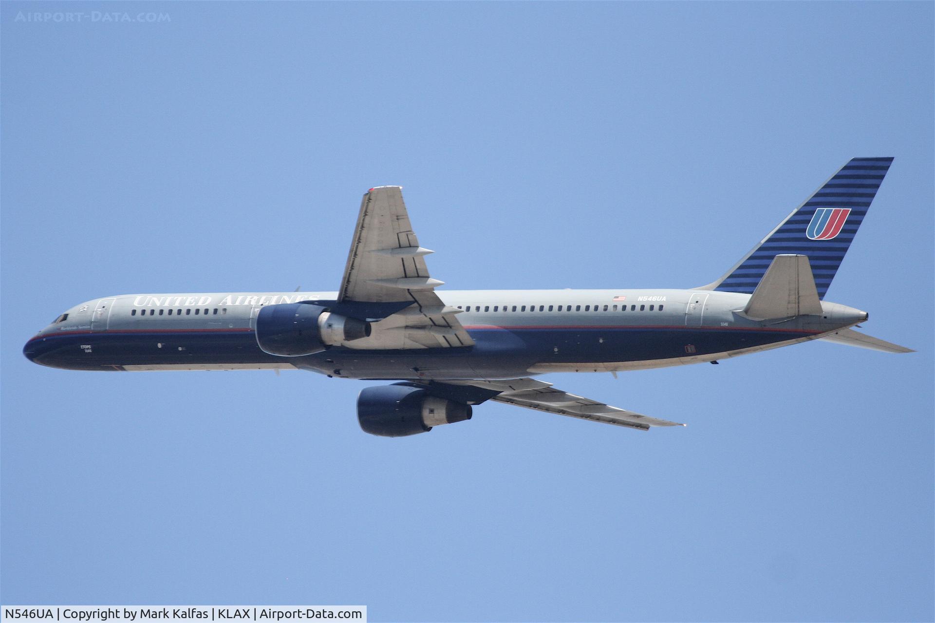 N546UA, 1991 Boeing 757-222 C/N 25367, United Airlines Boeing 757-222, N546UA departing KLAX 25R.