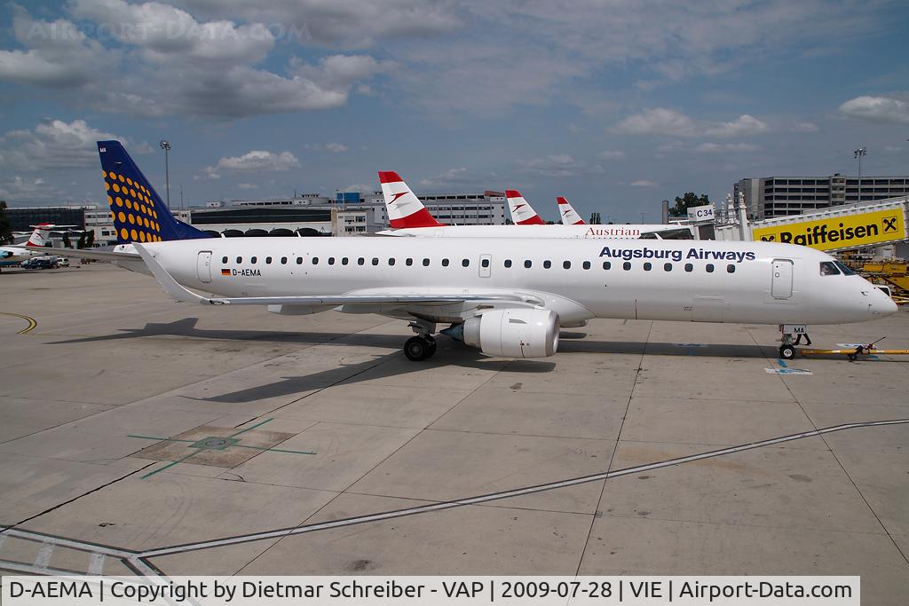 D-AEMA, 2009 Embraer 195LR (ERJ-190-200LR) C/N 19000290, Augsburg Airways Embraer 195