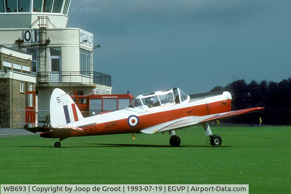 WB693, 1950 De Havilland DHC-1 Chipmunk T.10 C/N C1/0141, In 1993 the Basic Fixed Wing Flight of the Royal Army still operated the Chipmunk.