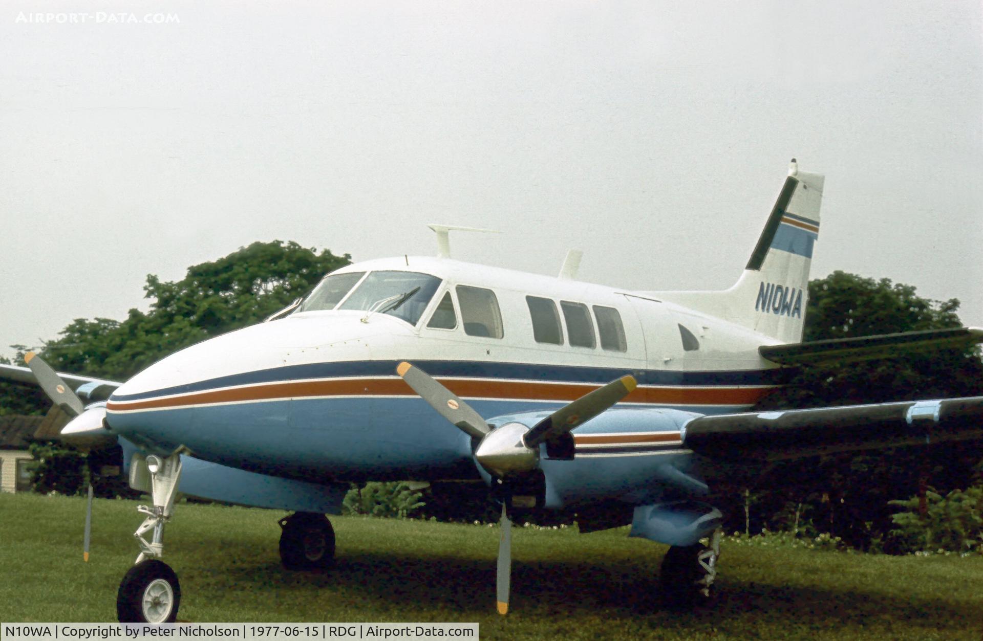 N10WA, 1962 Beech 65-80 C/N LD-45, This Beech Queen Air was present at the 1977 Reading Airshow.