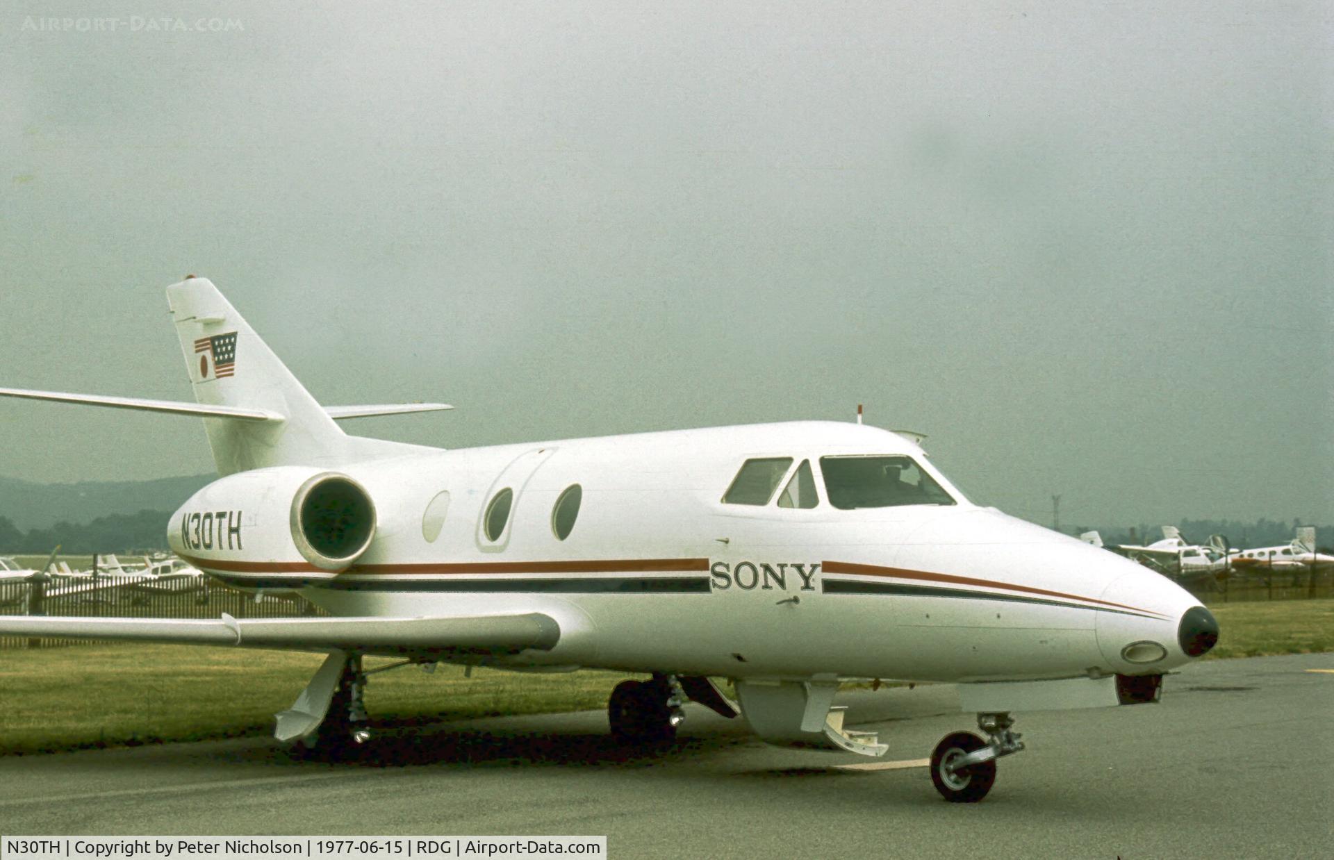 N30TH, 1974 Dassault Falcon 10 C/N 36, This Sony Corporation Falcon 10 was displayed at the 1977 Reading Airshow.