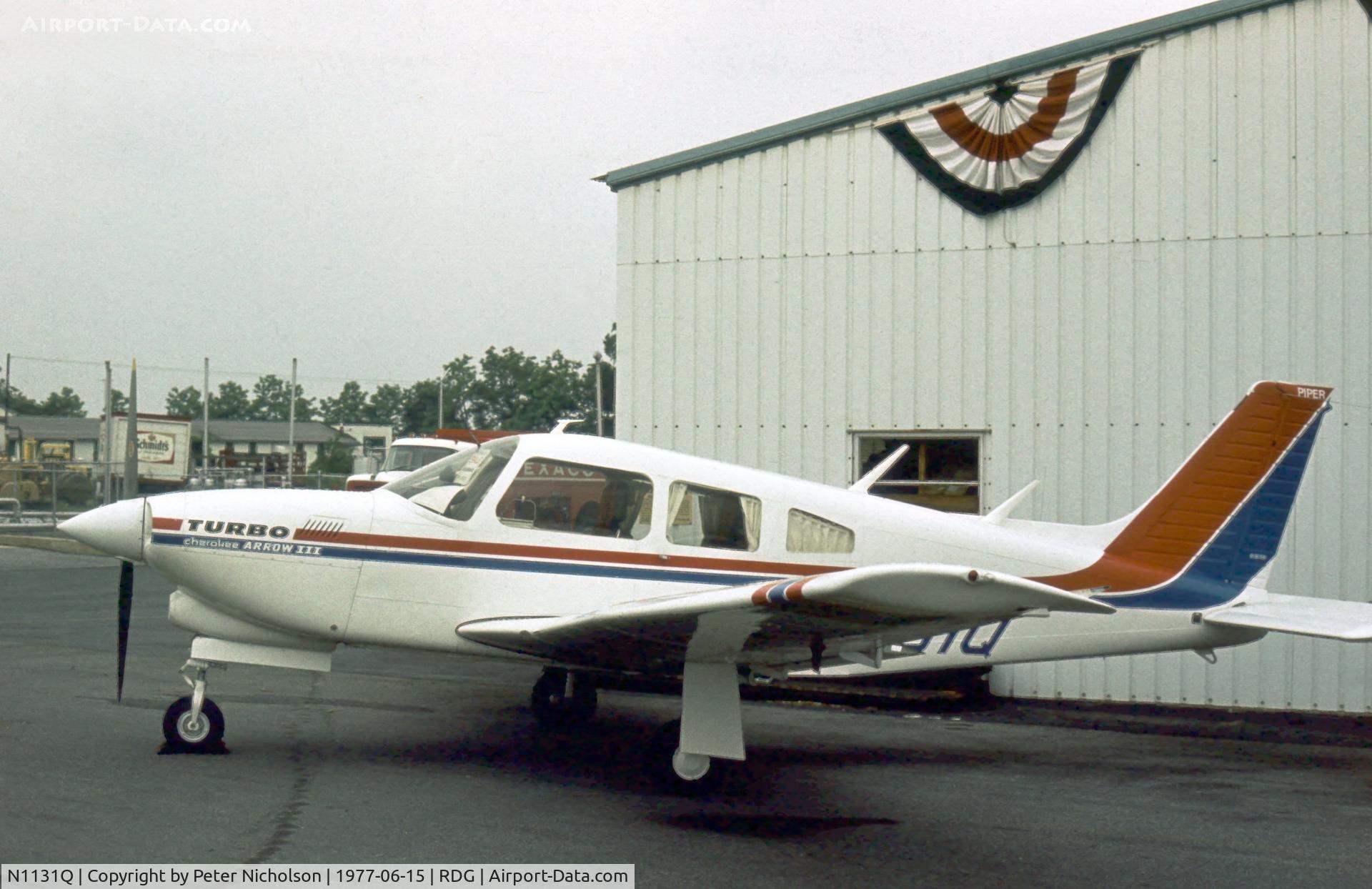 N1131Q, 1977 Piper PA-28R-201T Cherokee Arrow III C/N 28R-7703053, This Turbo Cherokee Arrow III was displayed at the 1977 Reading Airshow.