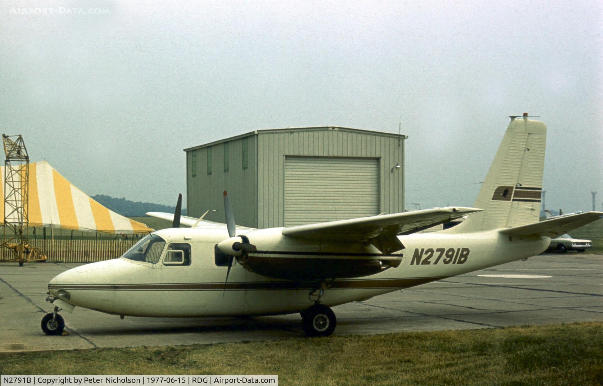 N2791B, 1957 Aero Commander 560-E C/N 561, This Aero Commander attended the 1977 Reading Airshow.