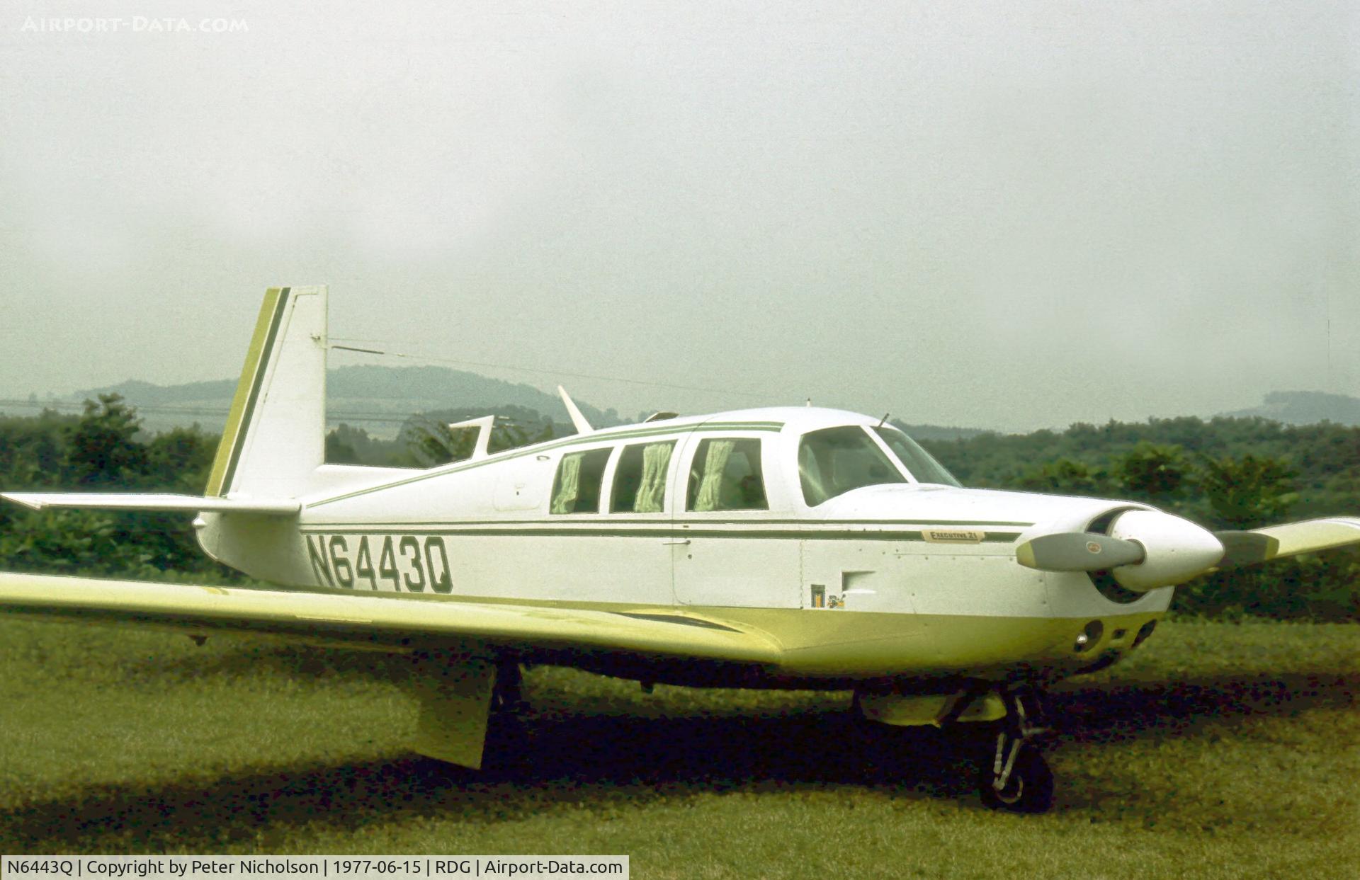 N6443Q, 1967 Mooney M20F Executive C/N 670522, This Mooney Executive 21 was present at the 1977 Reading Airshow.