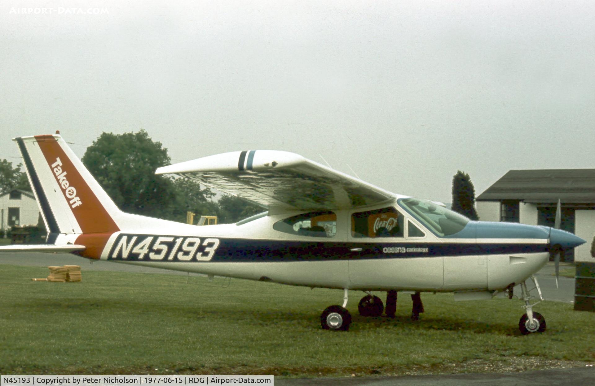 N45193, 1976 Cessna 177RG Cardinal C/N 177RG1096, This Cardinal RG II attended the 1977 Reading Airshow.