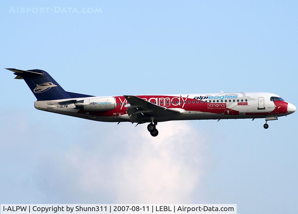 I-ALPW, 1988 Fokker 100 (F-28-0100) C/N 11255, Landing rwy 25R