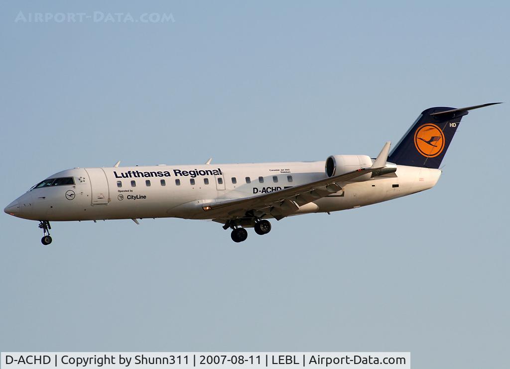 D-ACHD, 2000 Canadair CRJ-200LR (CL-600-2B19) C/N 7403, Landing rwy 25R
