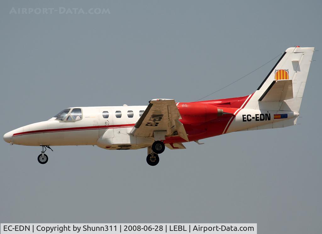 EC-EDN, 1977 Cessna 501 Citation I/SP C/N 501-0010, Landing rwy 25R