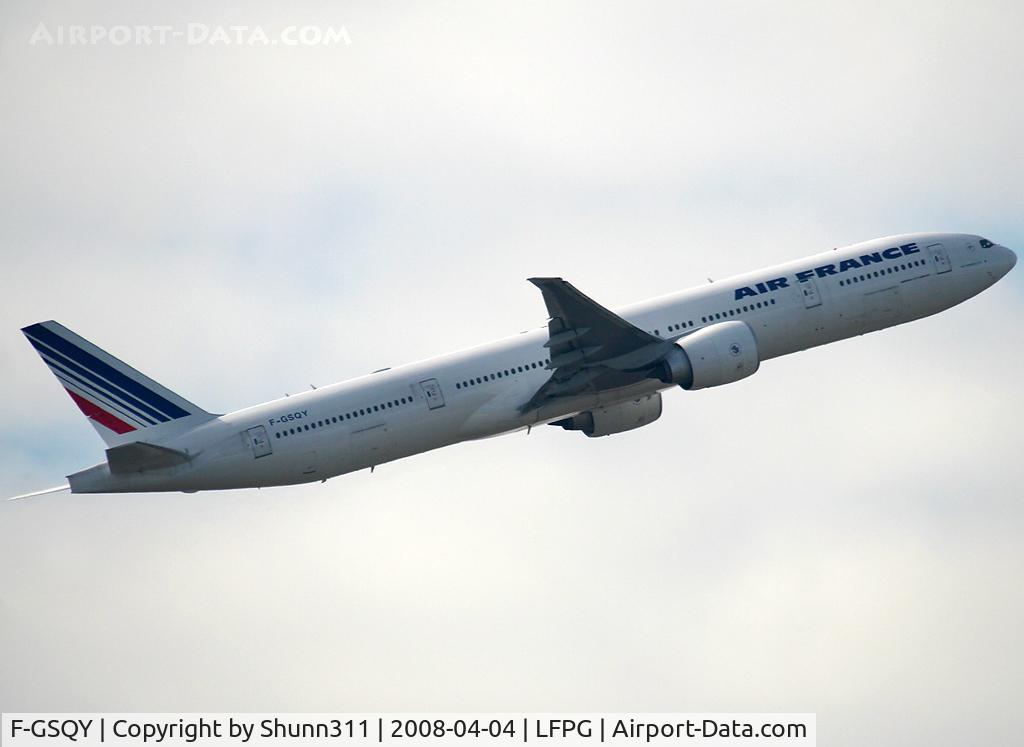 F-GSQY, 2007 Boeing 777-328/ER C/N 35678, On take off from the South...