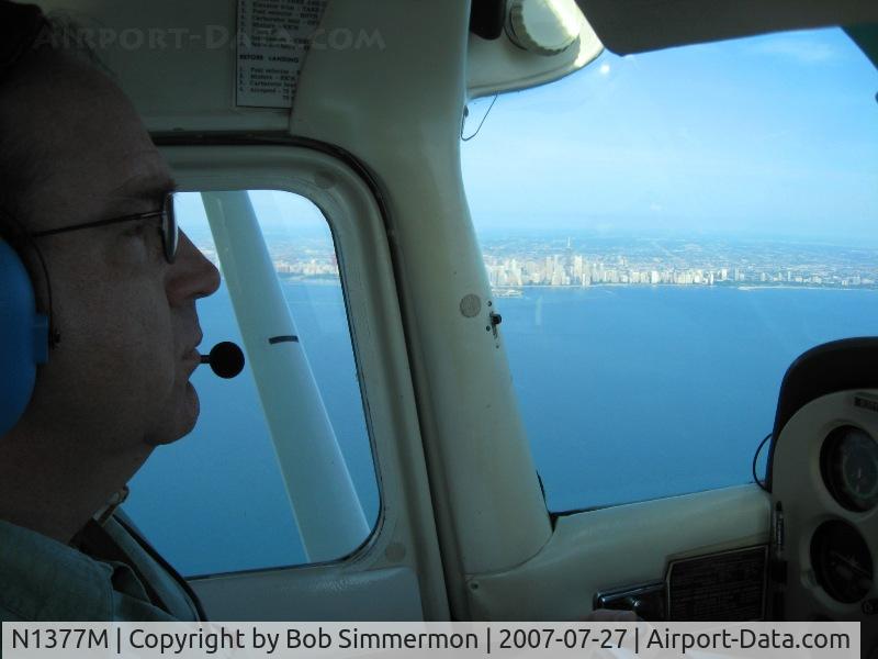 N1377M, 1972 Cessna 172L C/N 17260577, Over Lake Michigan, east of Chicago enroute to Oshkosh.