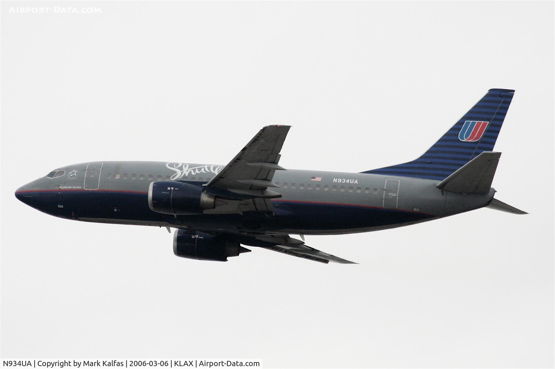 N934UA, 1992 Boeing 737-522 C/N 26662, United Airlines 