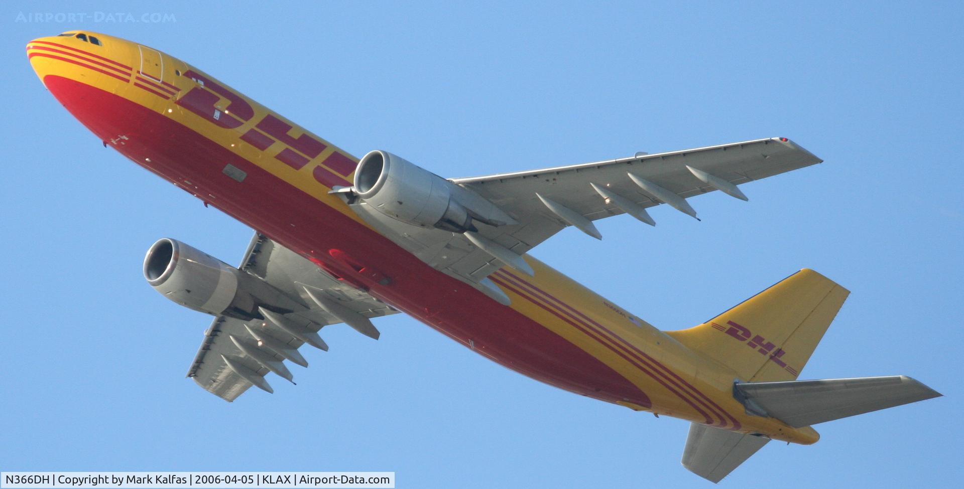 N366DH, 1985 Airbus A300B4-203 C/N 249, DHL A300 B4-203, N366DH departing 25L KLAX.