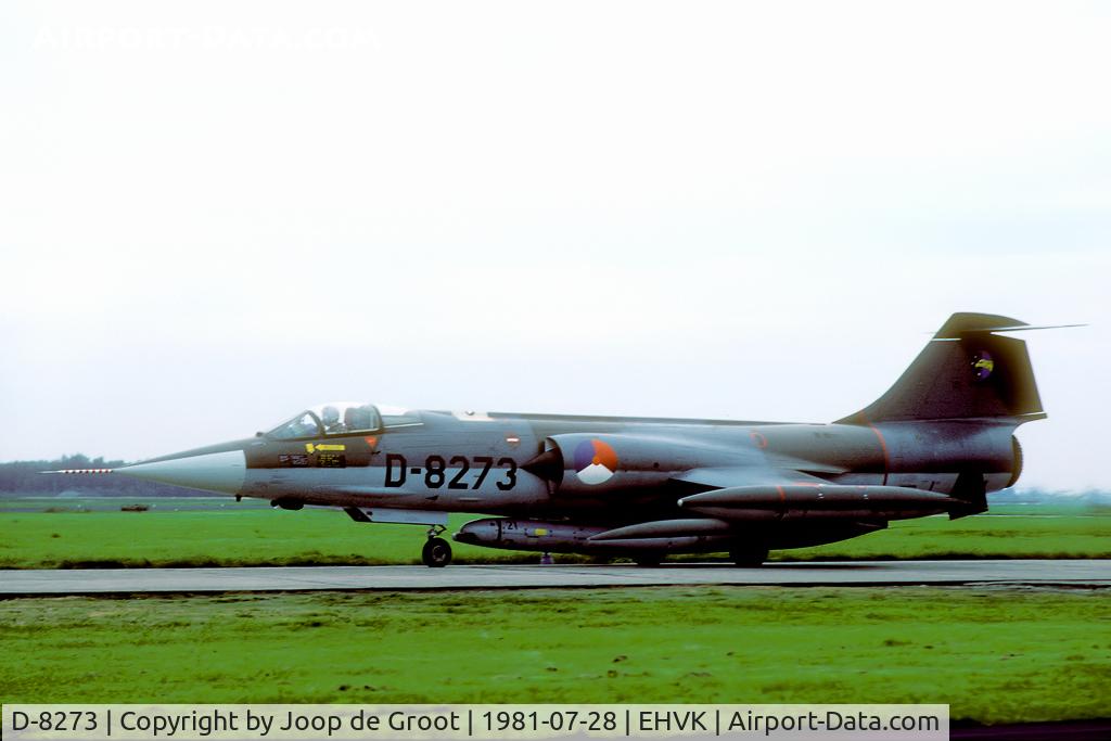 D-8273, Lockheed RF-104G Starfighter C/N 683-8273, Dutch recce Starfighter with the distinct Orpheus recce pod.