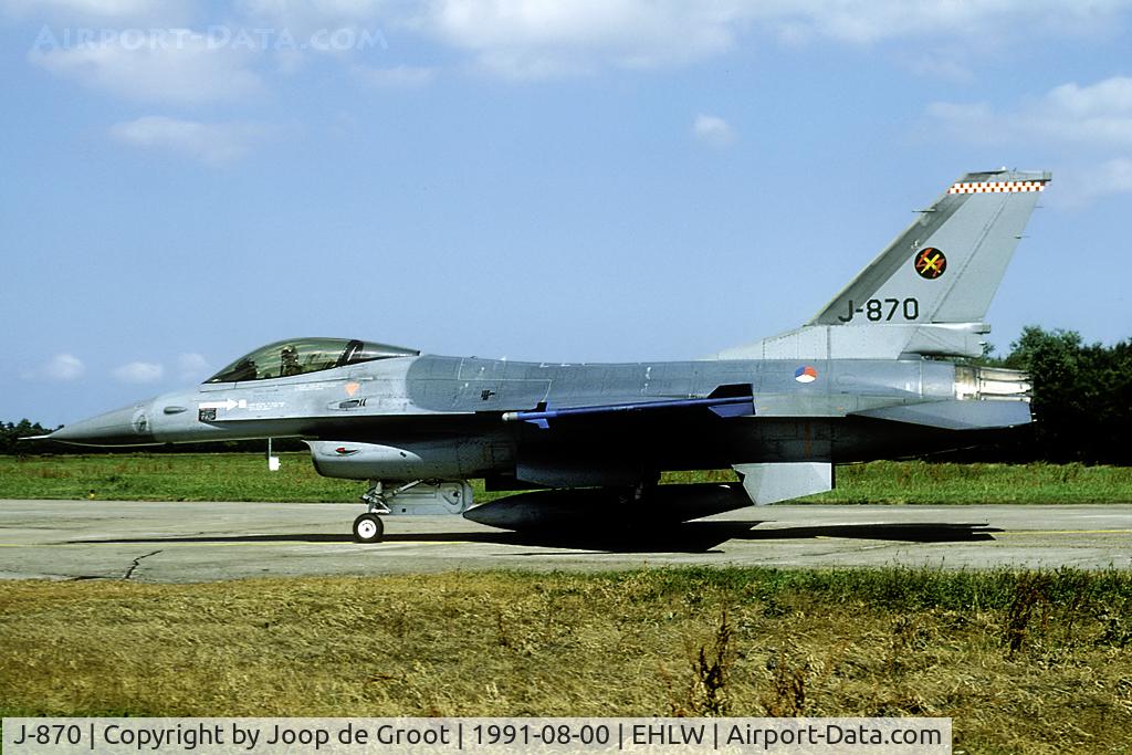 J-870, 1984 Fokker F-16A Fighting Falcon C/N 6D-87, Volkel F-16 visiting Leeuwarden