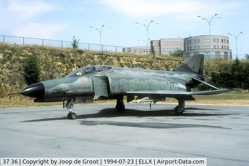 37 36, 1972 McDonnell Douglas F-4F Phantom II C/N 4436, Seen on the Findel flightline for the Wincrange air show.
