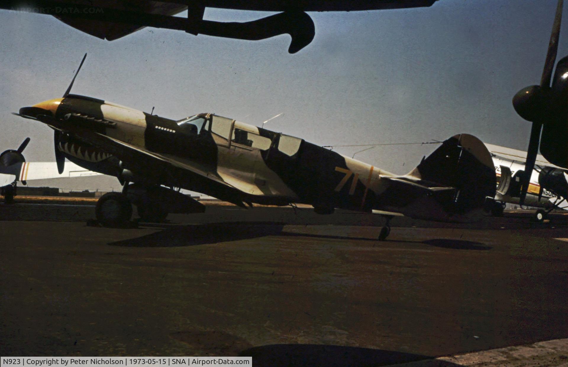 N923, 1944 Curtiss TP-40N Warhawk C/N 33915, TP-40N Warhawk 44-47923 as seen at the Tallmantz Collection at Santa Ana in May 1973.