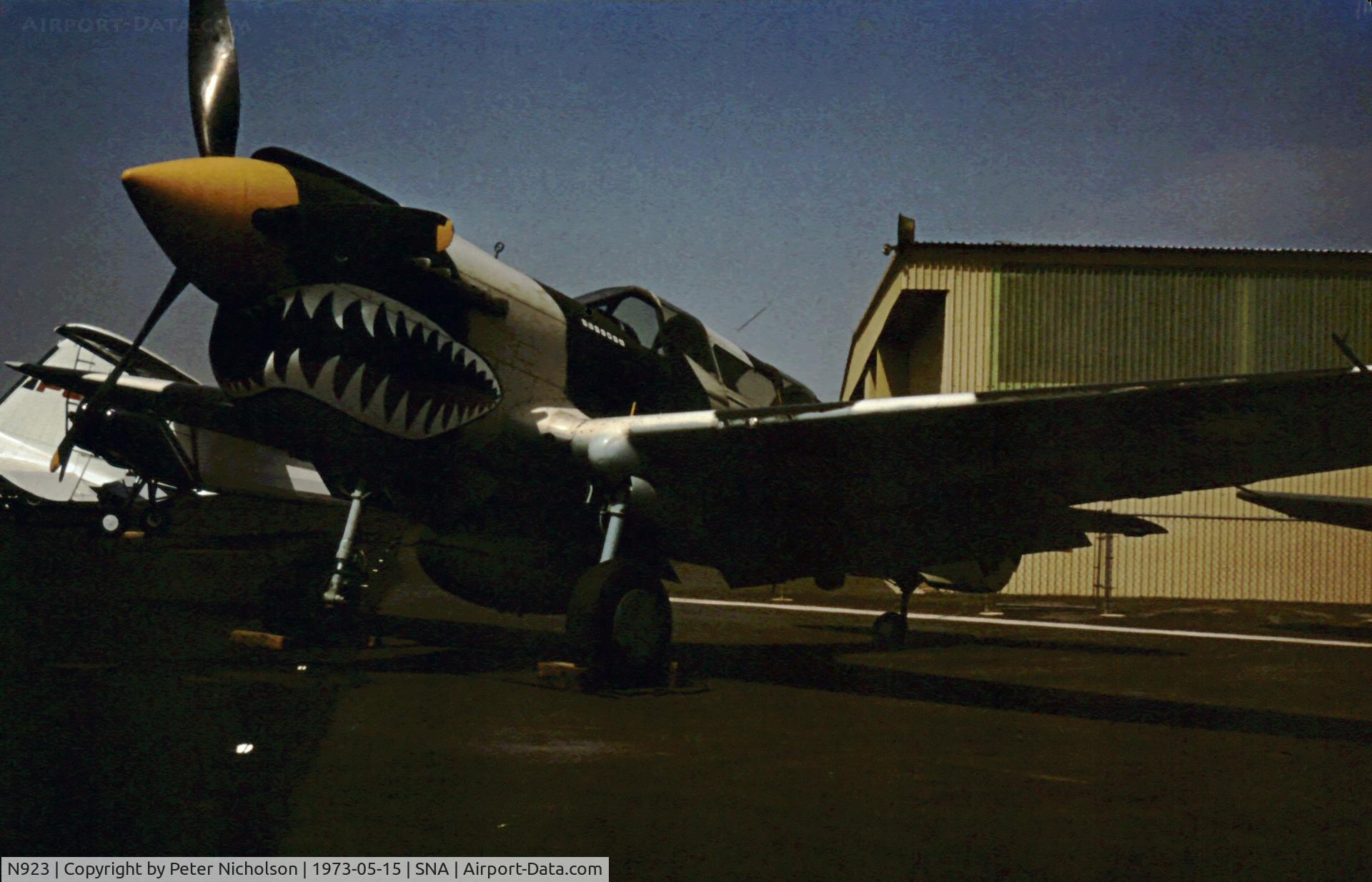 N923, 1944 Curtiss TP-40N Warhawk C/N 33915, Another view of the Tallmantz Collection's Warhawk as seen at Santa Ana in May 1973.