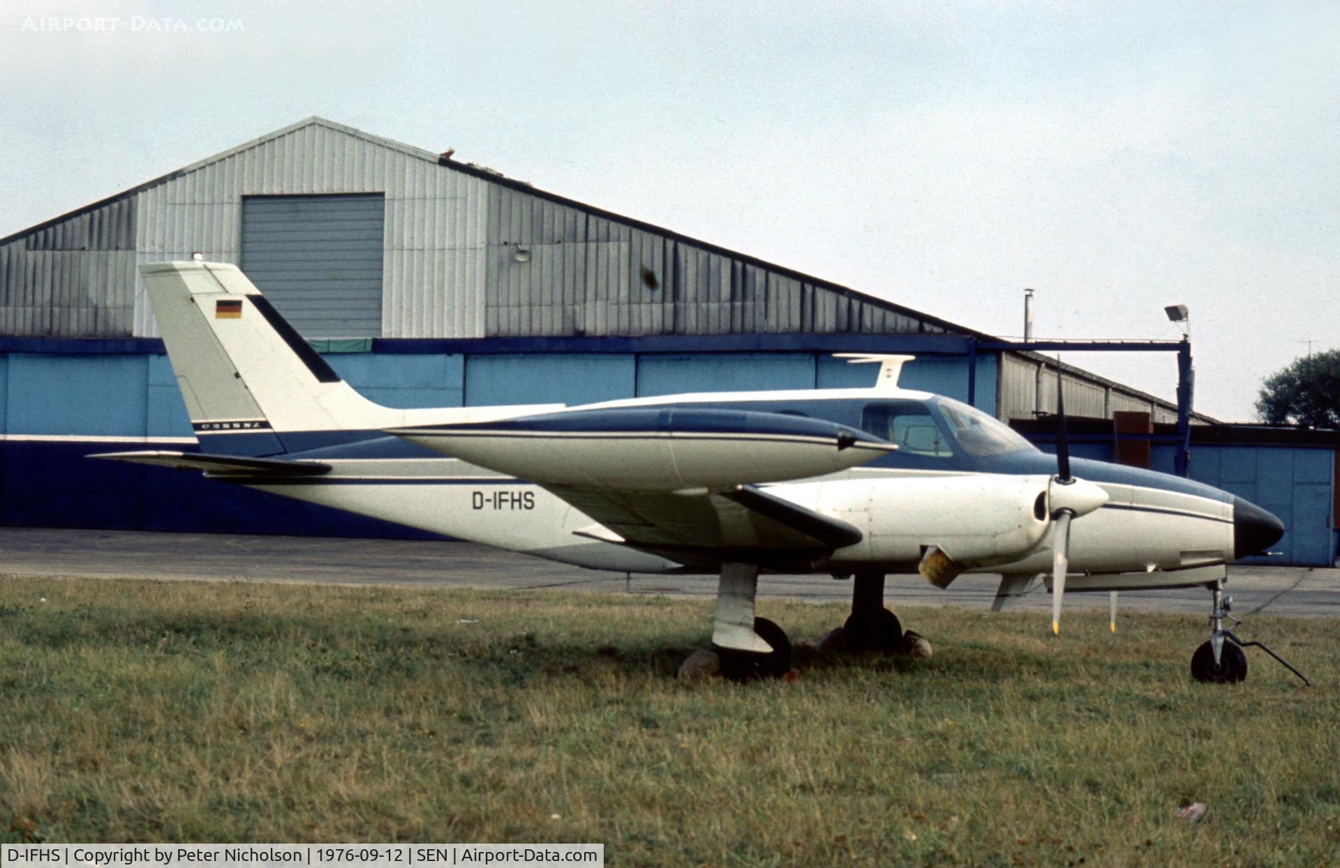 D-IFHS, 1966 Cessna 411 C/N 411-0138, This Cessna 411 was seen at Southend in the Summer of 1976.