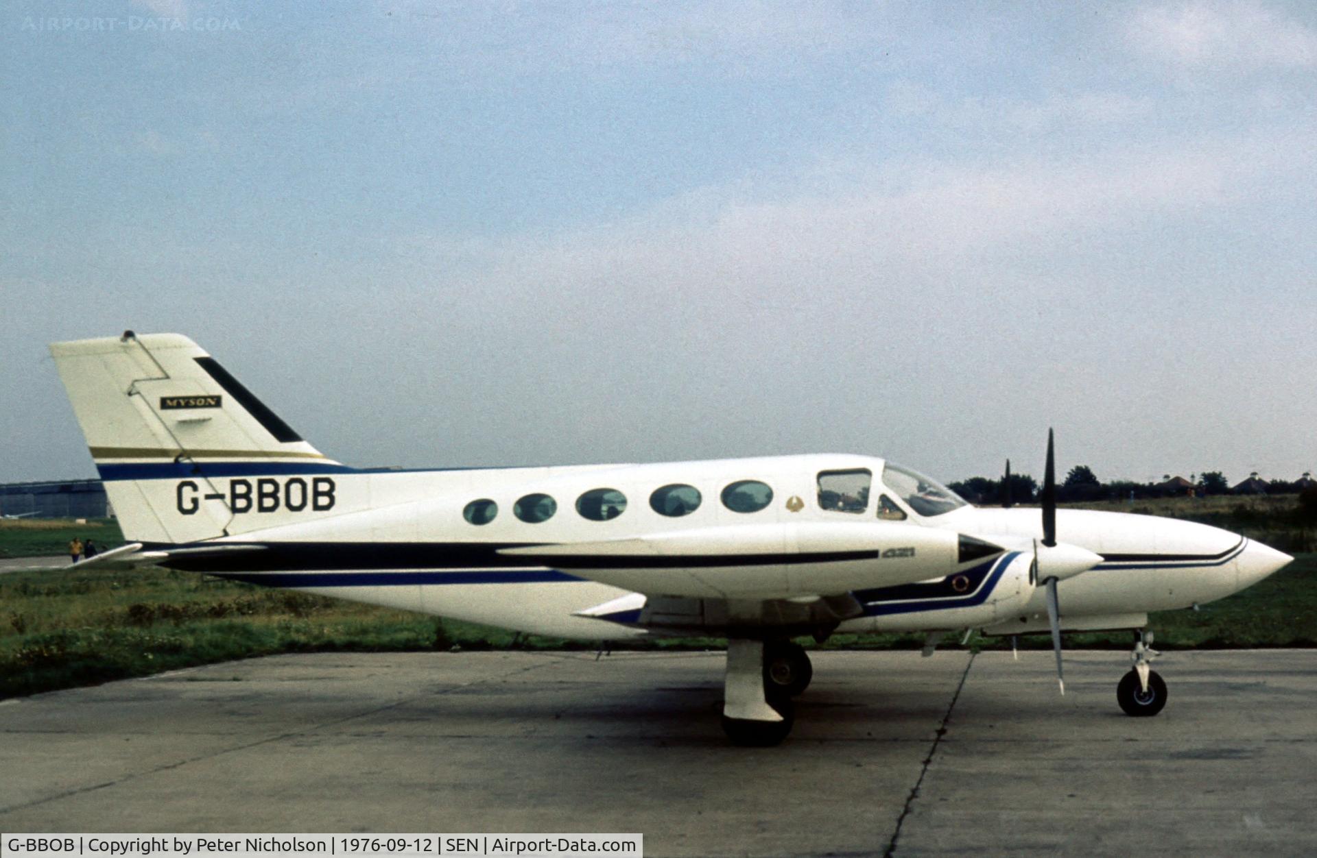 G-BBOB, 1974 Cessna 421B Golden Eagle C/N 421B-0519, Cessna 421B seen at Southend in the Summer of 1976.