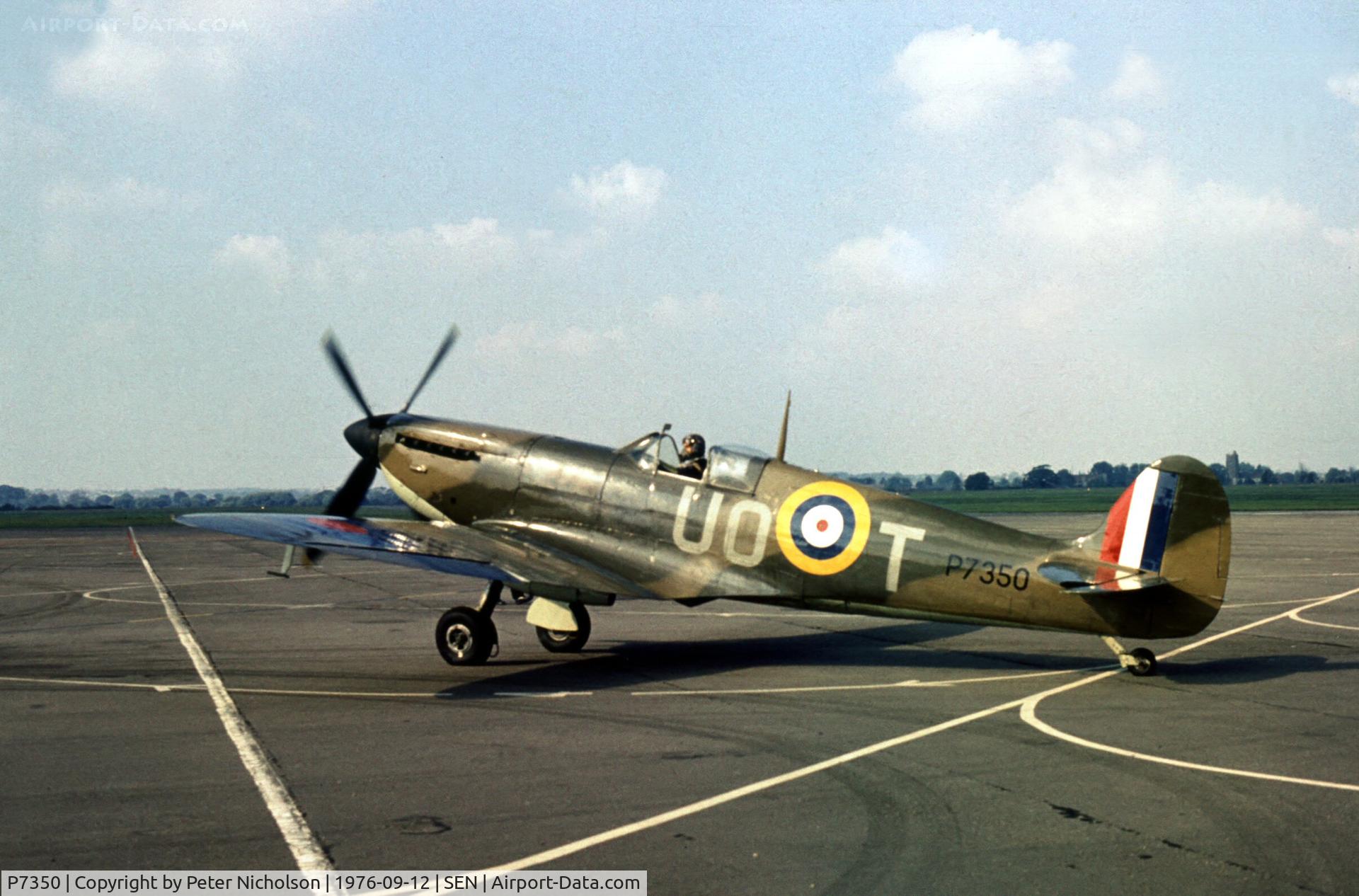 P7350, 1940 Supermarine 329 Spitfire IIa C/N CBAF.14, This Spitfire of the Battle of Britain Memorial Flight staged through Southend in the Summer of 1976.
