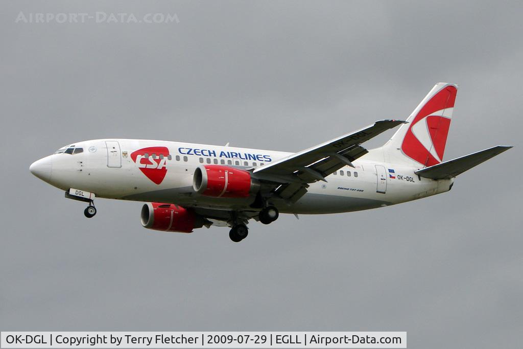 OK-DGL, 1998 Boeing 737-55S C/N 28472, Czech B737 at Heathrow