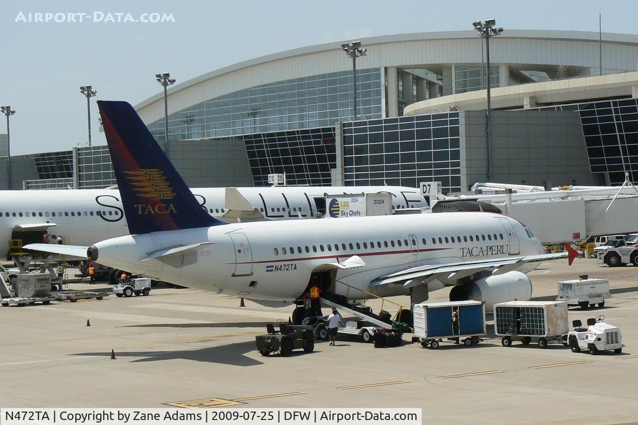 N472TA, 1999 Airbus A319-132 C/N 1113, TACA-Peru at the gate - DFW